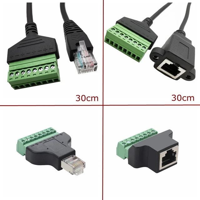 (พร้อมส่ง) RJ45 สกรู 8P Connector Ethernet Rj45 ชายหญิง 8 พินสกรูอะแดป ...