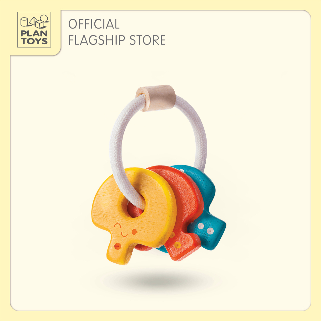 PlanToys ของเล่นไม้ 5217 Baby Key Rattle พวงกุญแจเขย่า เสริมพัฒนาการ ...