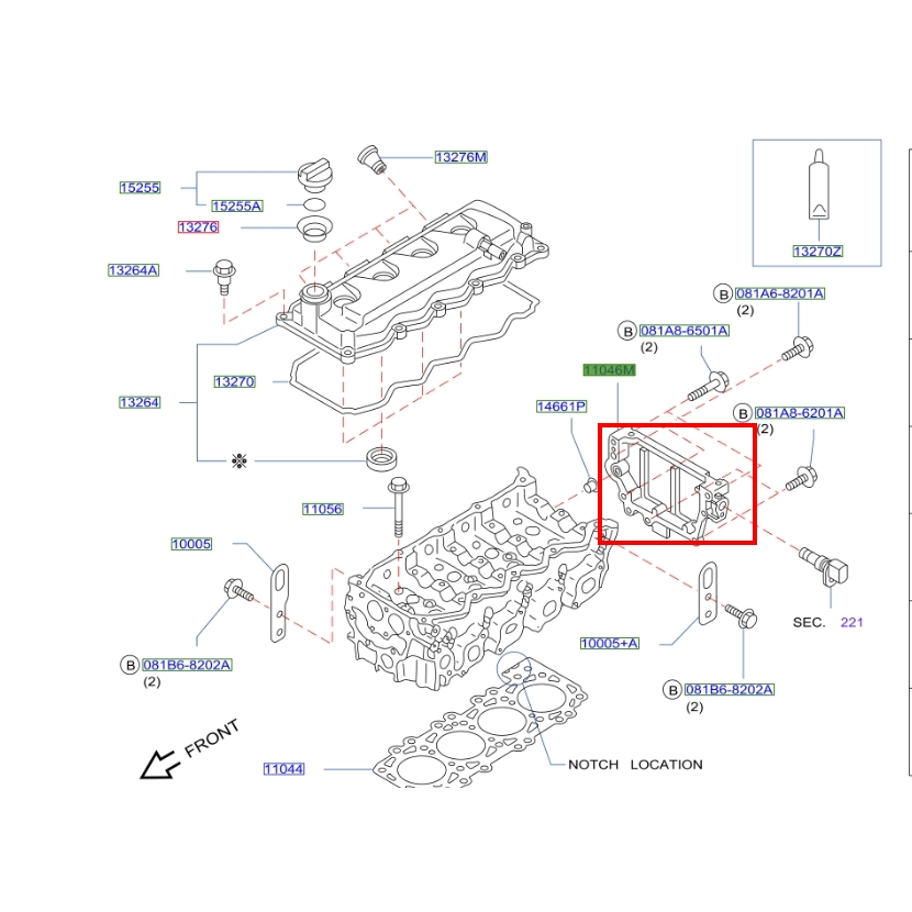 ฝาครอบฝาสูบหลัง สำหรับNISSAN NAVARA D40 อะไหล่แท้ **11047VM00A | Shopee ...