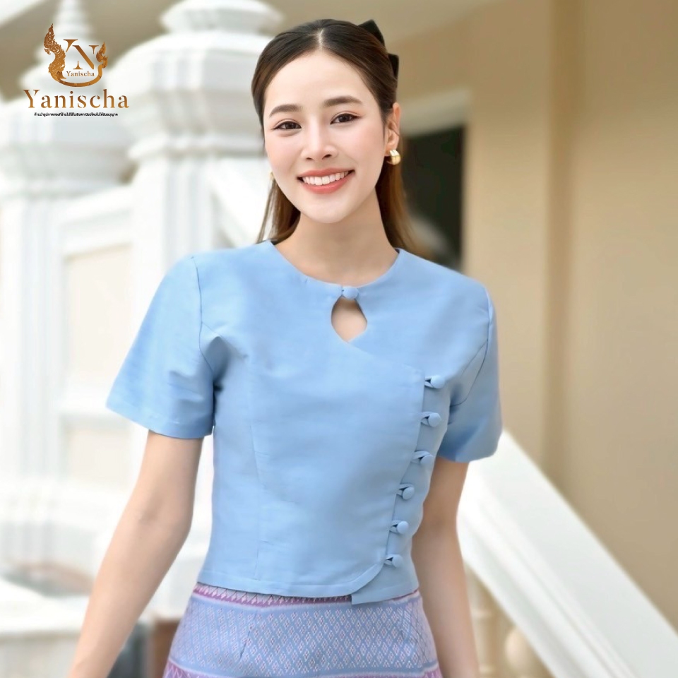 ชุดไทยผ้าไหมแท้ ญาณิศชา ใส่แล้วดูผอม ไซส์ XS-5XL พร้อมส่ง มุมมองที่ 2