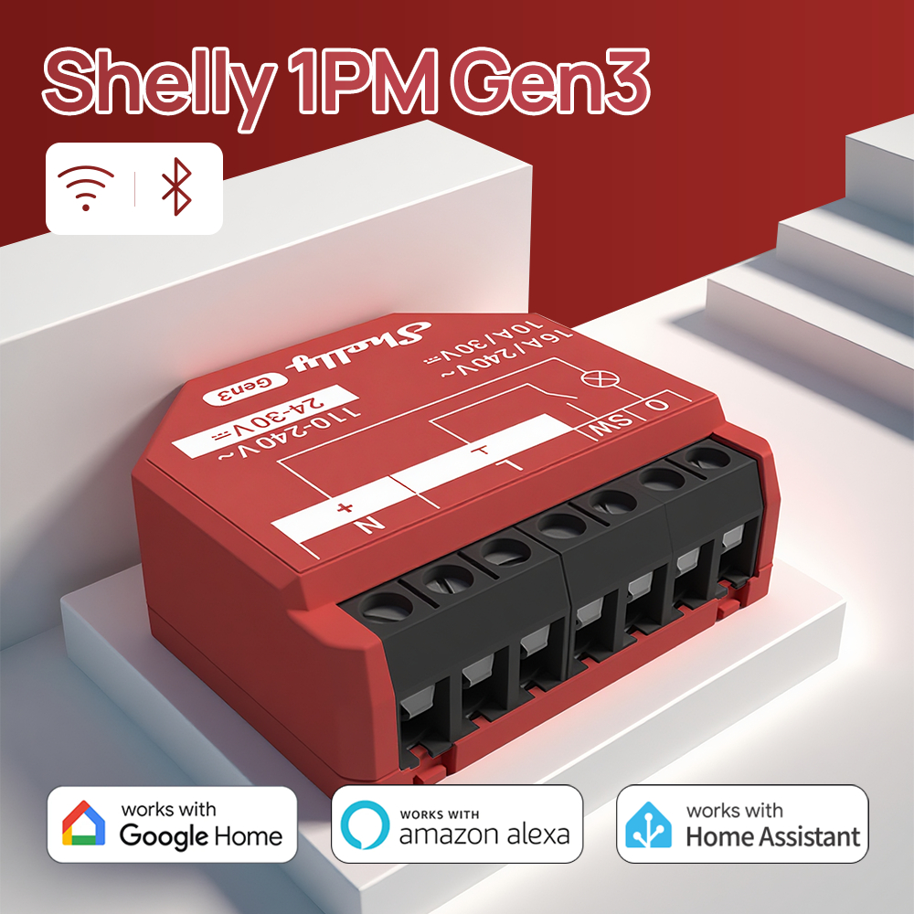 Shelly 1PM Gen3 WIFI Smart Relay Switch Current Measurement Electricity ...