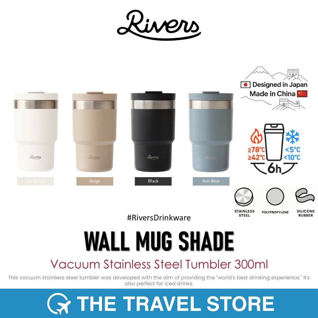Rivers WALL MUG SHADE Vacuum Stainless Steel Tumbler 300ml | TM013 แก้ว ...