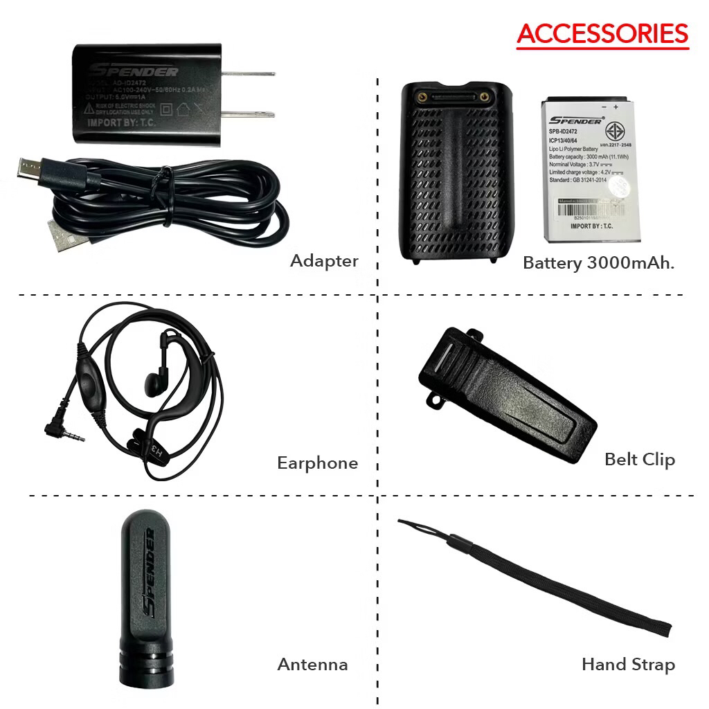 SPENDER รุ่น UBC-410T สีน้ำเงิน ระบบ UHF กำลังส่ง 10 มิลลิวัตต์ ยกเว้น ...