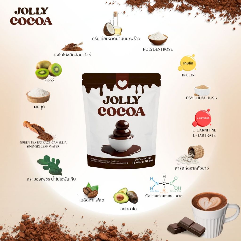 JOLLY COCOA โจลลี่โกโก้ 1 ถุง บรรจุ 30 ซอง (ส่งตรงจากบริษัท) | Shopee ...
