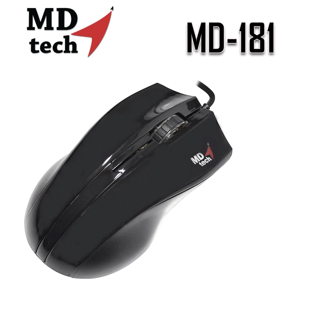 เมาส์ MD-Tech รุ่น MD-181 มี 3 ปุ่มกด DPI 2400 แบบสาย USB | Shopee Thailand