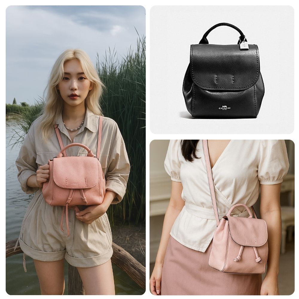 Coach Derby Mini Backpack Women Black Pebbled Leather F59819 OS Coach derby leather backpack - Gem main image 4