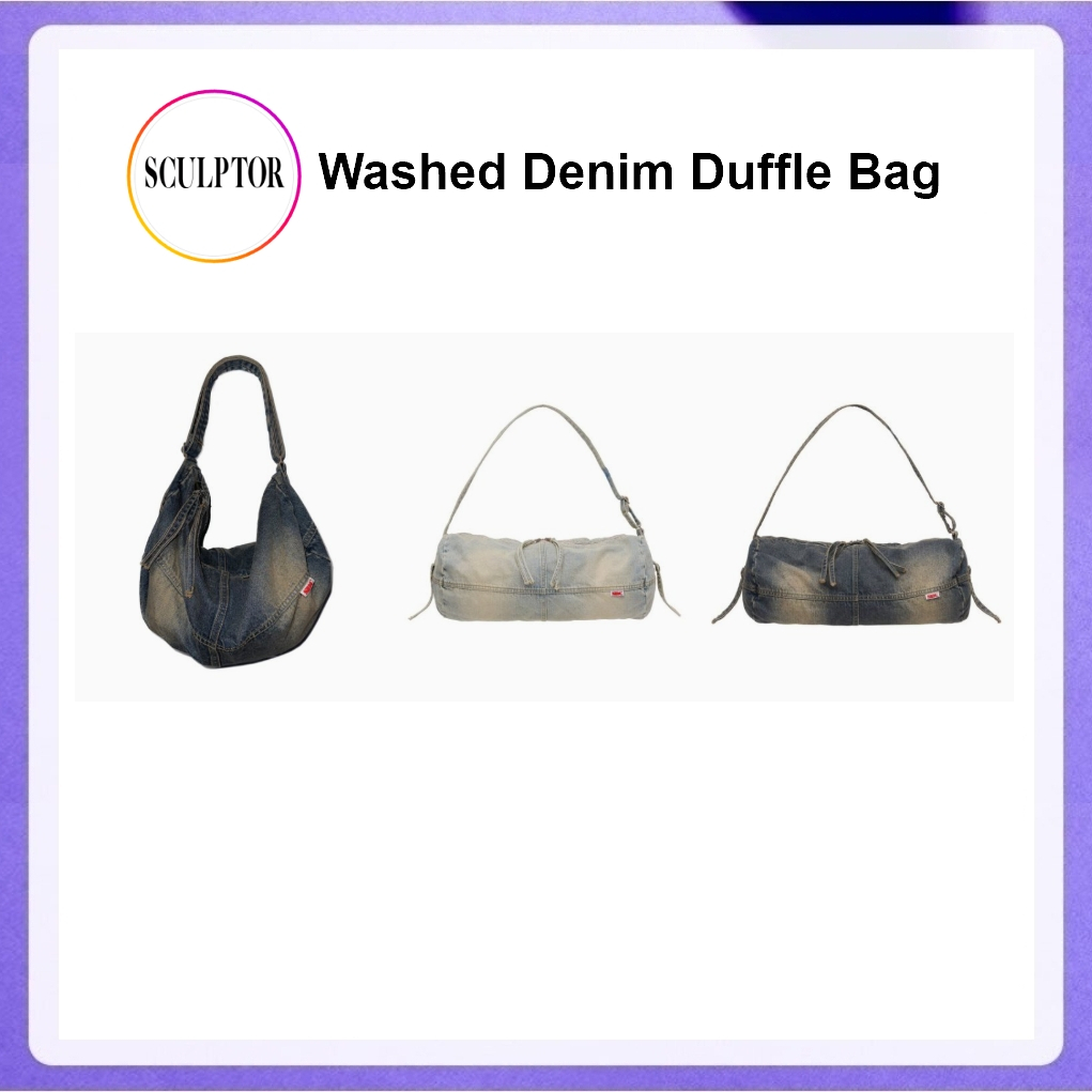 Sculptor Washed Denim Duffle Bag (Vintage Tint, Washed Blue