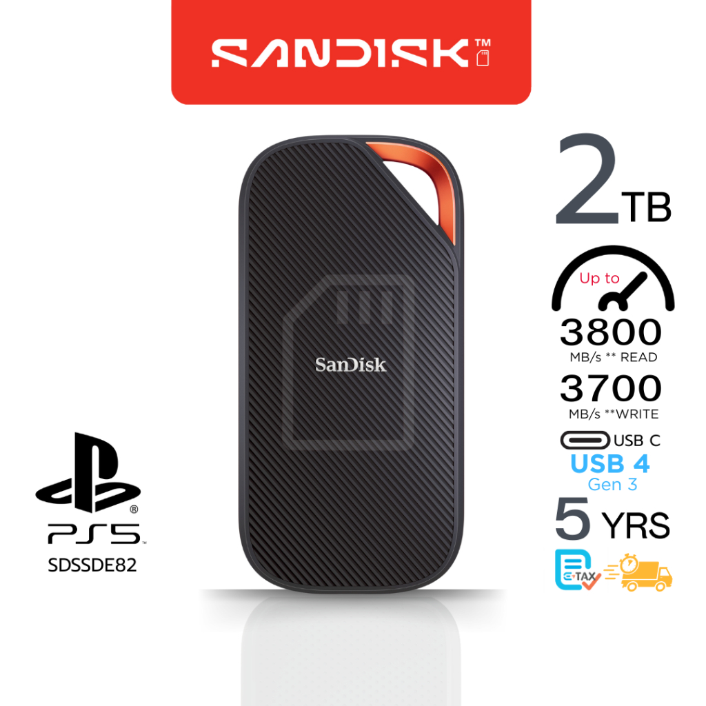 SanDisk Extreme PRO SSD (USB4) 2TB up to speed 3800MB/s read up to