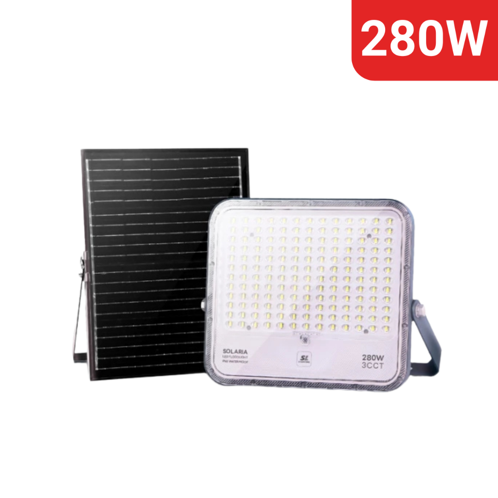 SL LIGHTING โคมโซล่าฟลัดไลท์โซล่าเซลล์ 280W 3 แสง IP65 รุ่น SOLARIA ...