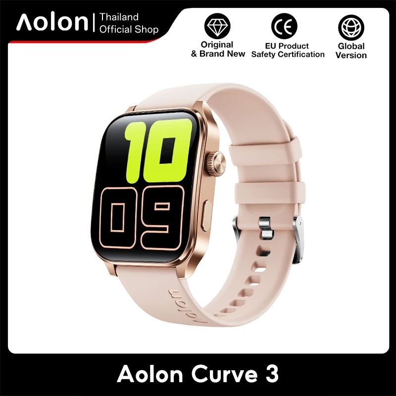 Aolon Curve 3 สมาร์ทวอทช์ 1.93'' Bezier พื้นผิว นาฬิกาหน้าจอโค้ง smartwatch ปุ่มที่กำหนดเอง นาฬิกาวิ่ง
