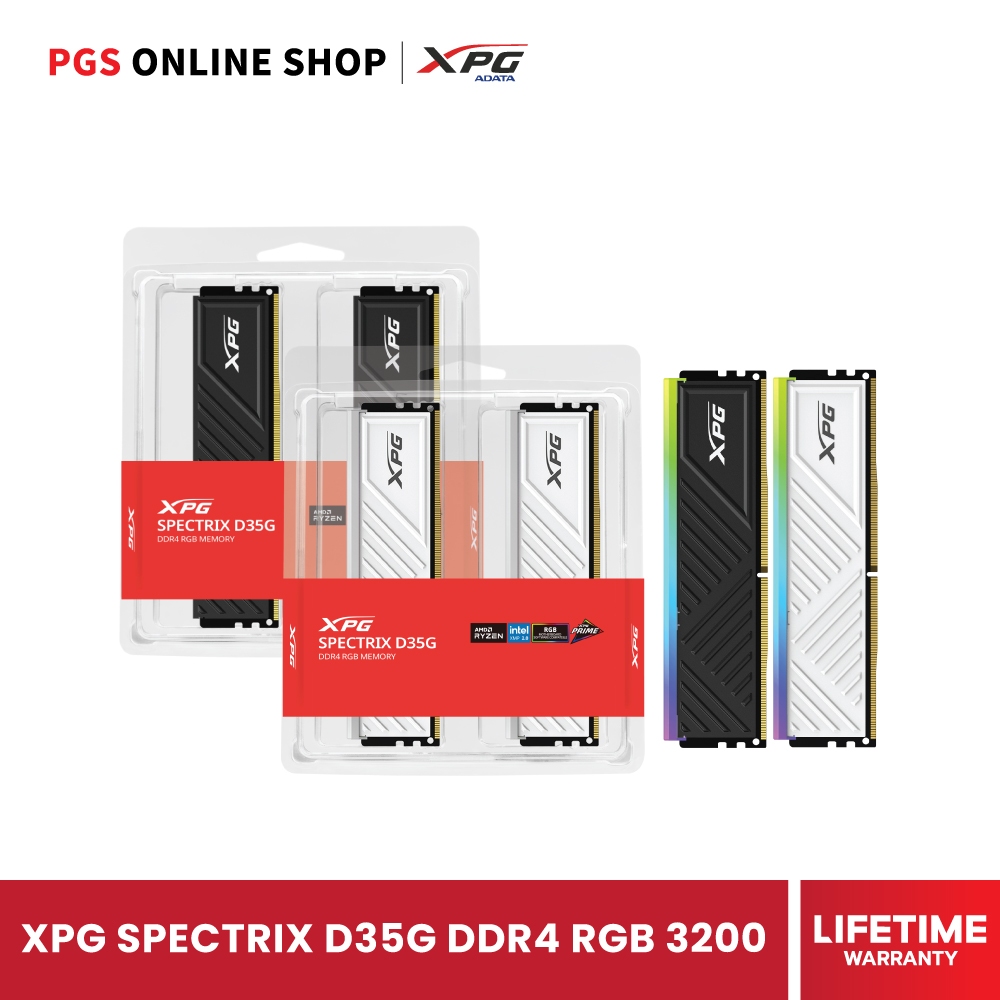 XPG SPECTRIX D35G RGB DDR4 3200 MEMORY (แรมพีซี) ความจุ 8GB/16GB ...