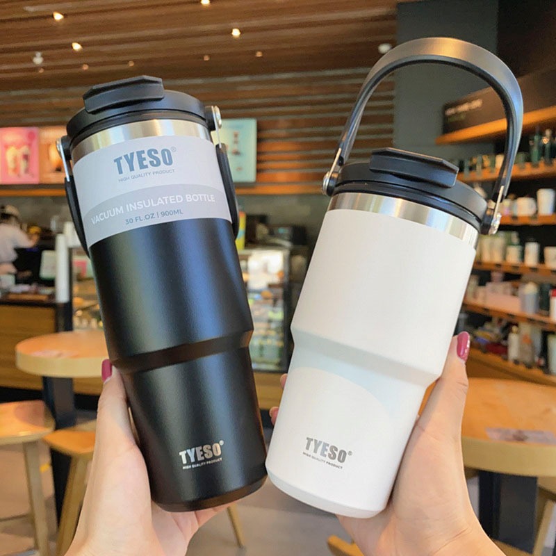 TYESO แก้วเก็บความเย็น 900ml มีหูหิ้ว 6สี