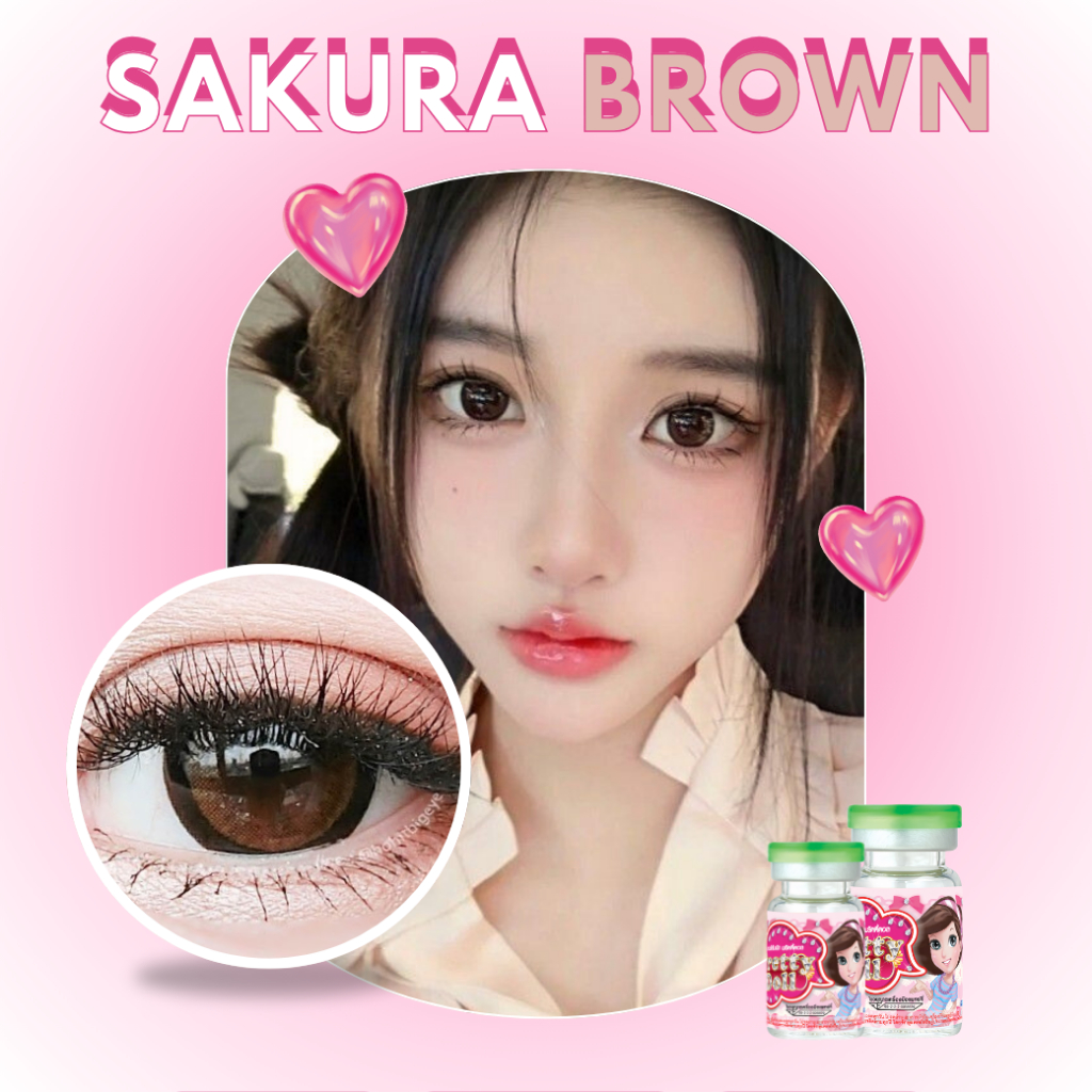(COD) คอนแทคเลนส์ Contactlens Pretty doll รุ่น Sakura สายตาปกติ เลนส์ ...