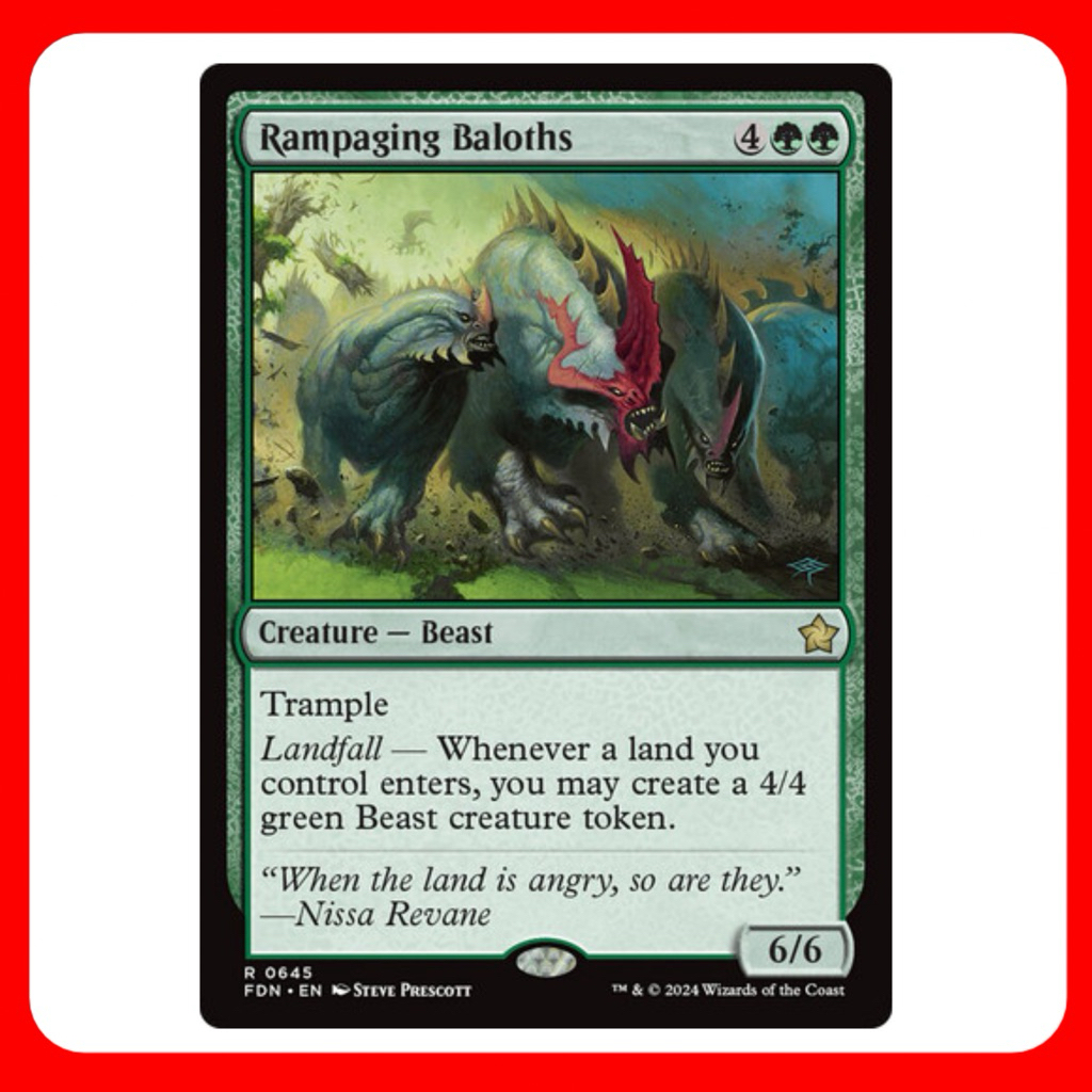 [MTG] Rampaging Baloths [FDN] [GREEN] [RARE] [NORMAL] [ENG] (การ์ดเมจิค ...