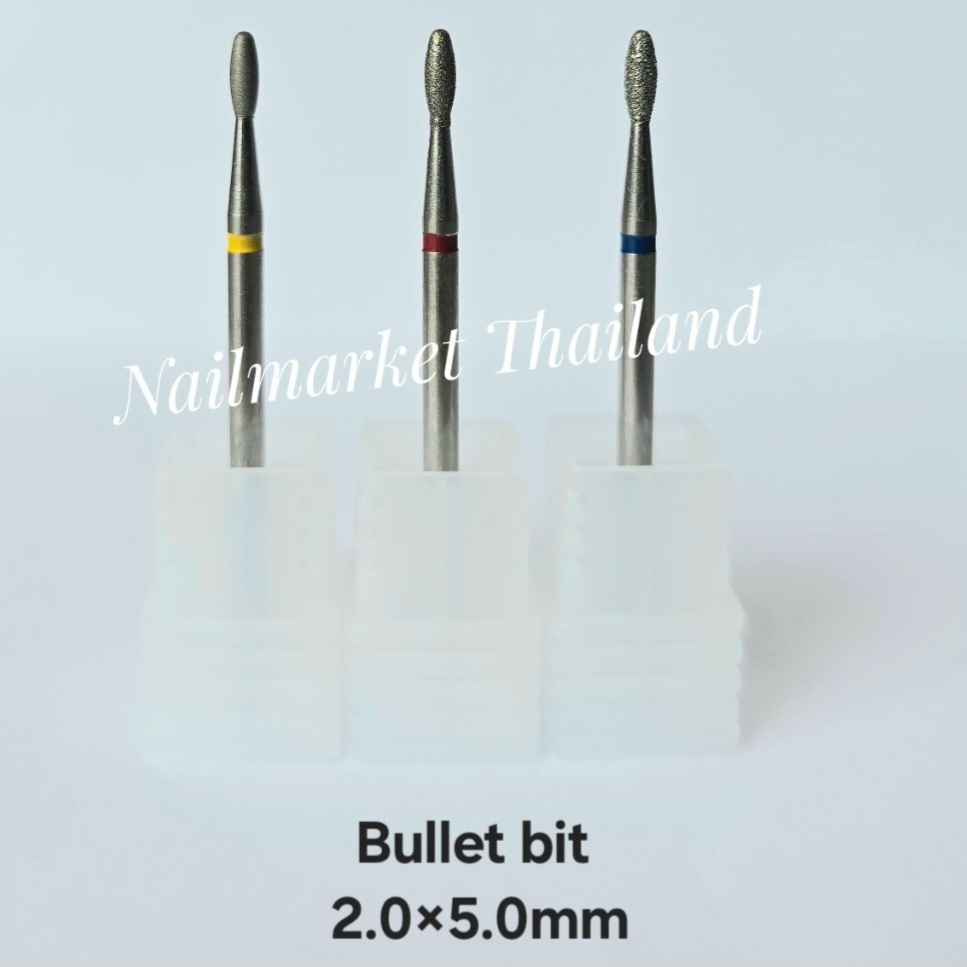 Cuticut Bullet bit Diamond 2.0×5.0mm. หัวเจียไดมอนด์ สำหรับเจียร์หนัง ...