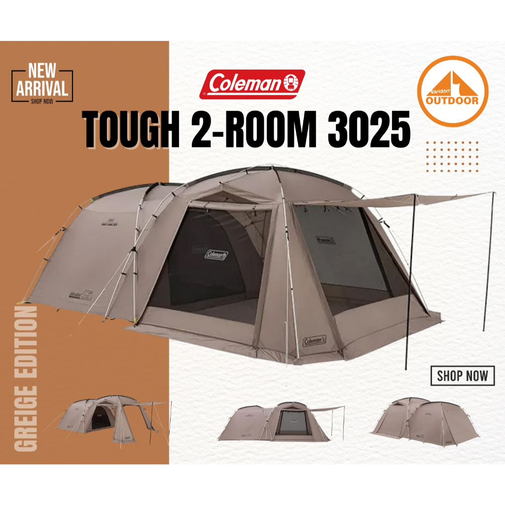 Coleman Tough 2 Room/3025 #Greige เต็นท์โคลแมน 2 ห้องรุ่นใหม่ NEW