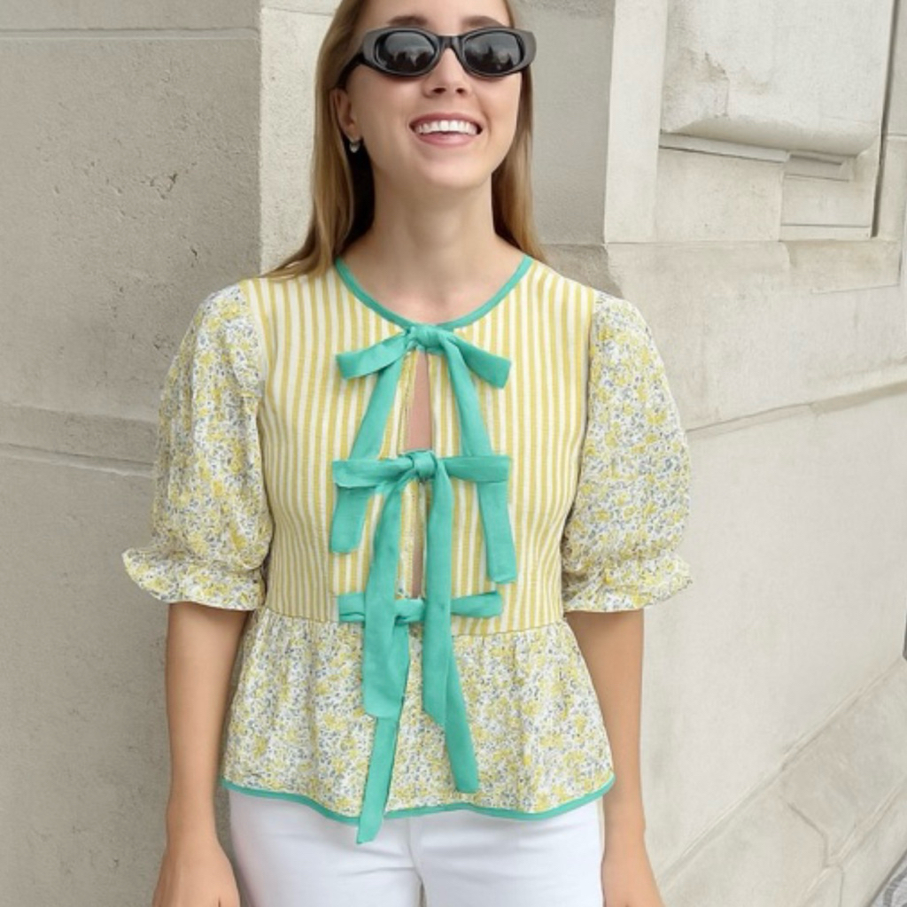 Rosy Ribbons เสื้อผูกหน้า แขนตุ๊กตาน่ารัก | Shopee Thailand