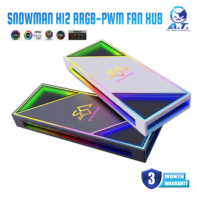 SNOWMAN ARGB Fan Hub Remote Controller PC Cabinet Cooling Fan ...