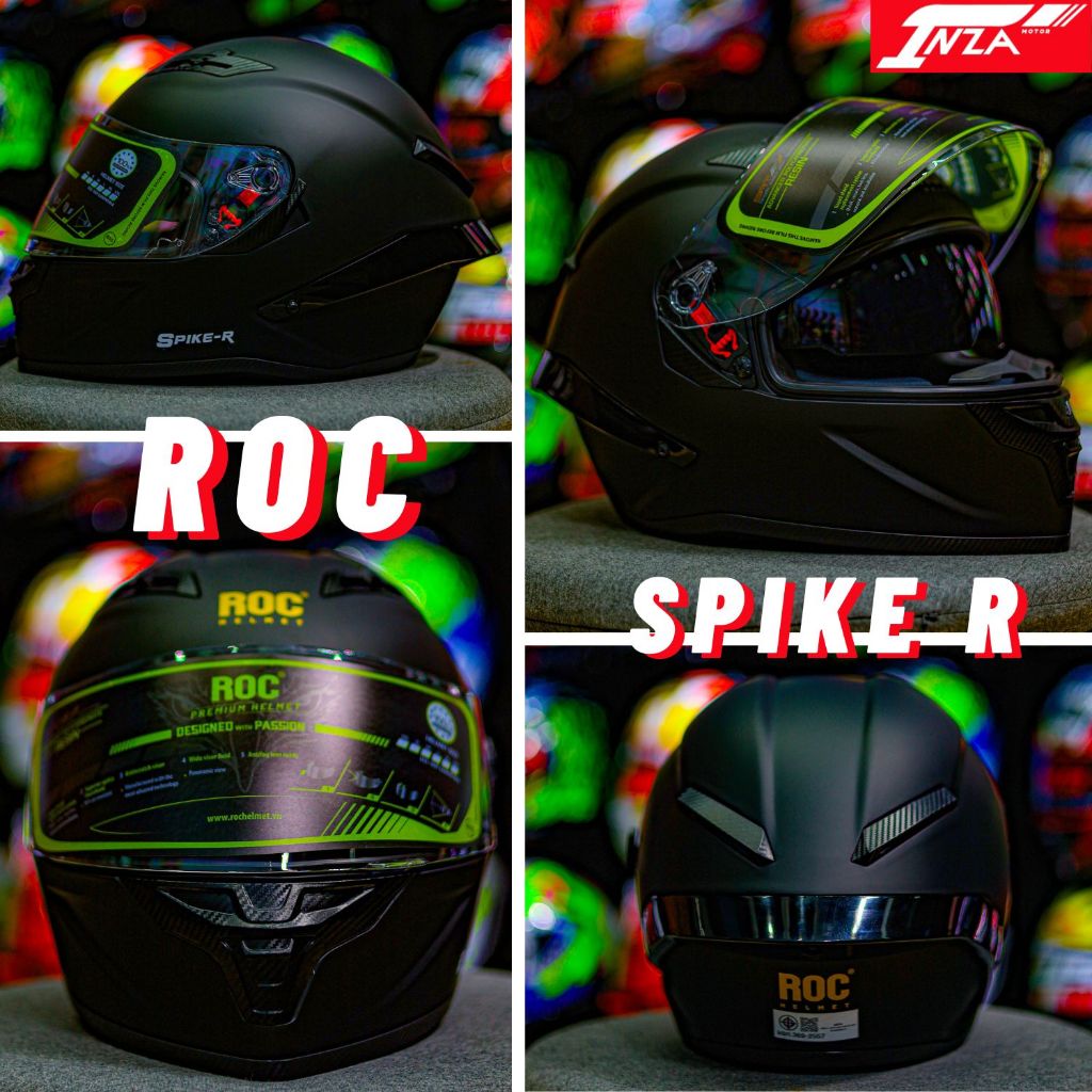 ROC HELMETS รุ่น Spike R หมวกกันน็อคเต็มใบ แว่นด้านใน 2 ชั้น ทรงสปอร์ต ...