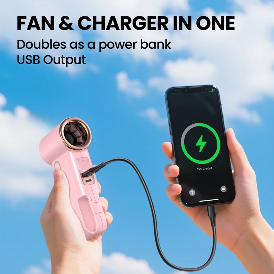 พัดลมพกพาระบบเทอร์โบ (Battery 10,000mAh)