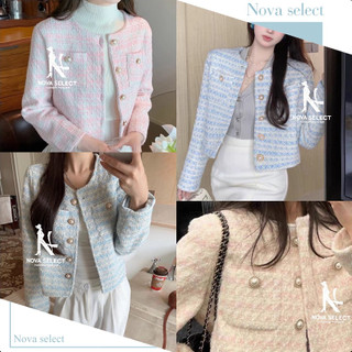 พร้อมส่ง  เสื้อคลุมทวีตแขนยาวใส่ออกงาน เสื้อทวีตสีหวานให้ลุคสาวเกา Clothing Women