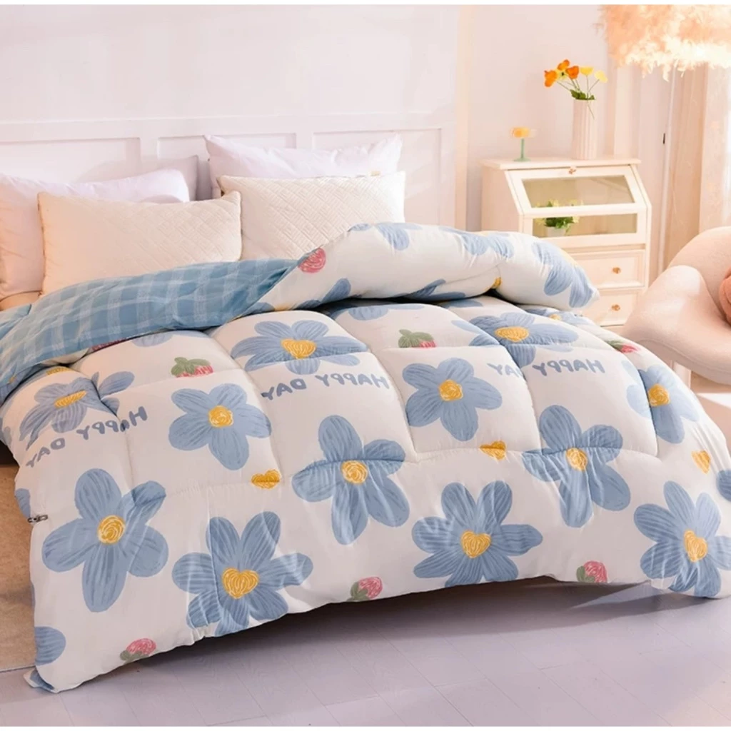 Vigor Home ผ้าห่มนวมลายการ์ตูน ขนาด 6 ฟุต 175x200 ซม. สีไม่ตก