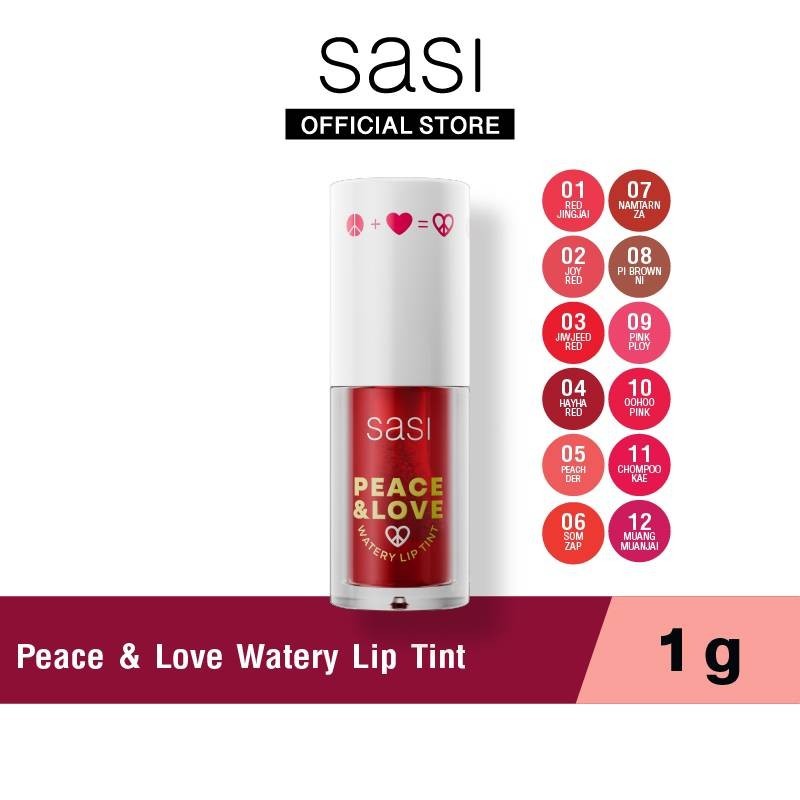 [ใหม่] sasi Peace & Love Watery Lip Tint พีซ แอนด์ เลิฟ วอเตอร์รี่ ลิป