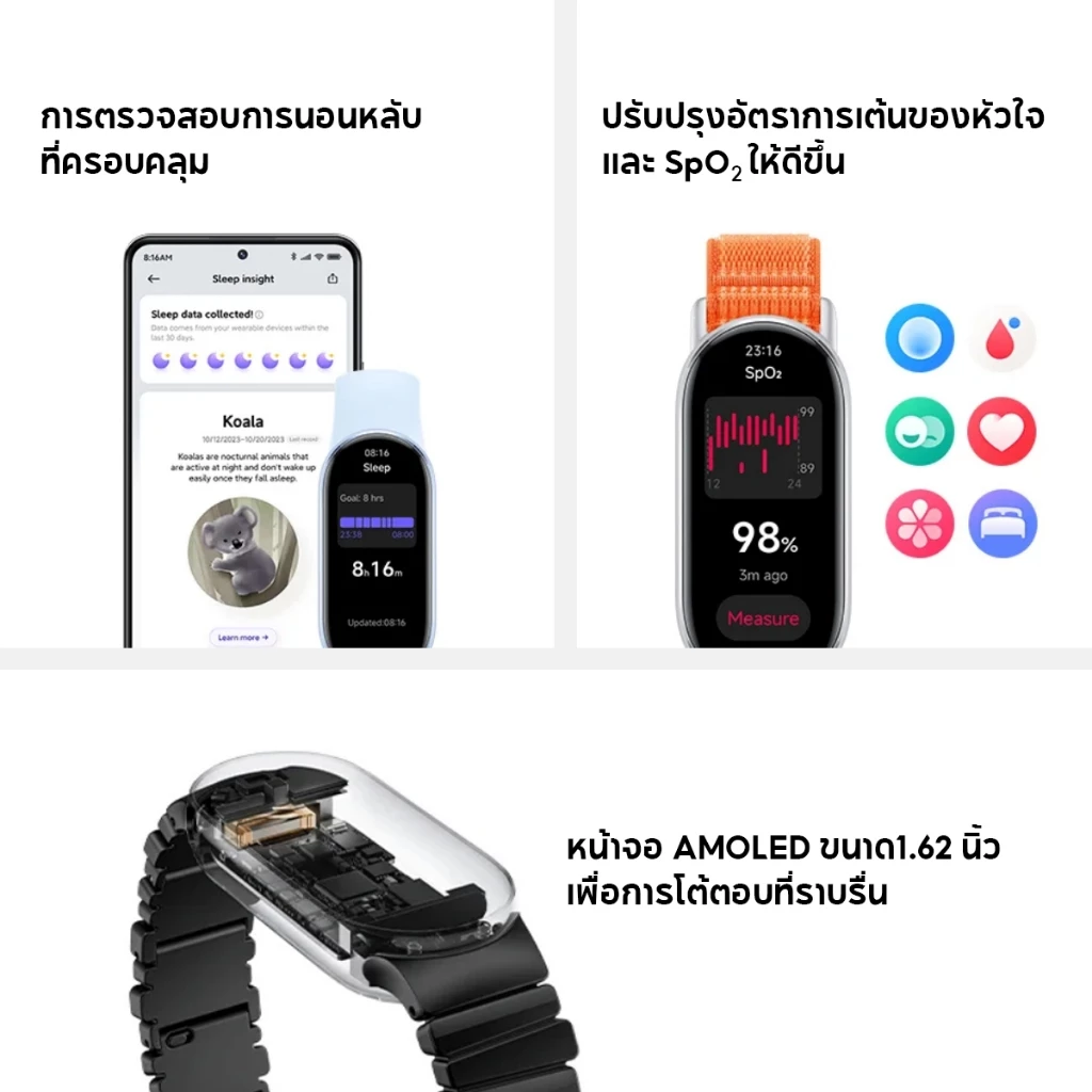 Xiaomi Band 9 Smart นาฬิกาสมาร์ทวอทช์ การวัดออกซิเจนในเลือด หน้าจอ1.62" 60Hz AMOLED การปรับความสว่างได้อัจฉริยะ https://wayoza.com