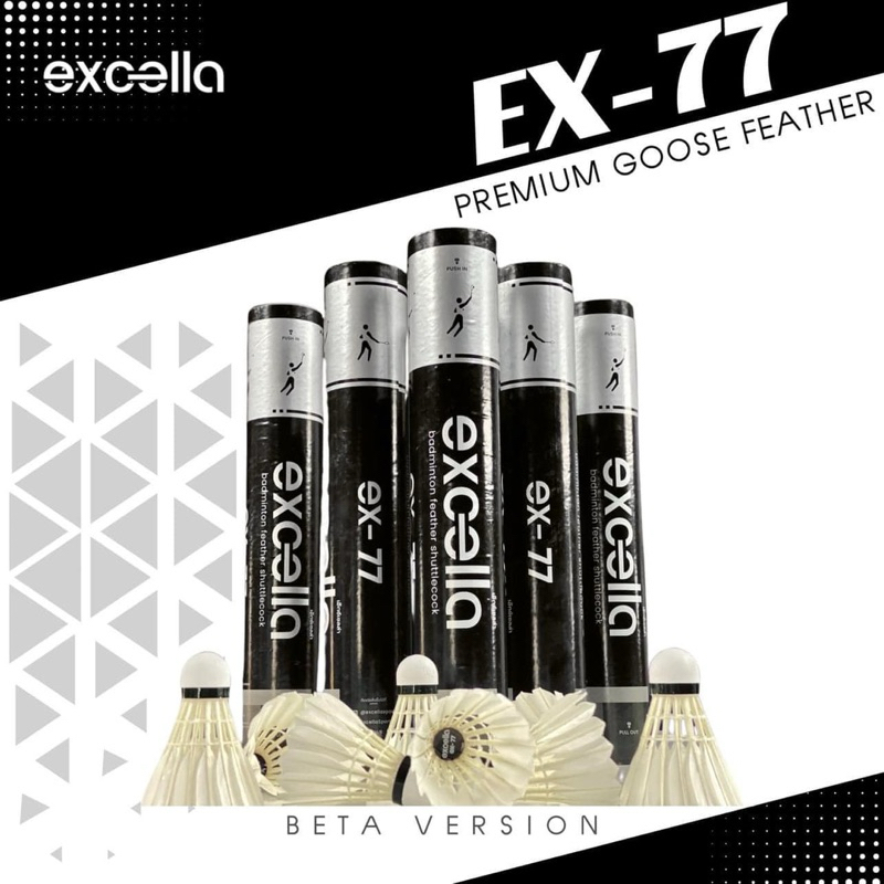 Excella ลูกแบดมินตัน รุ่น EX-77 speed 75 ขนห่านพรีเมี่ยม | Shopee Thailand
