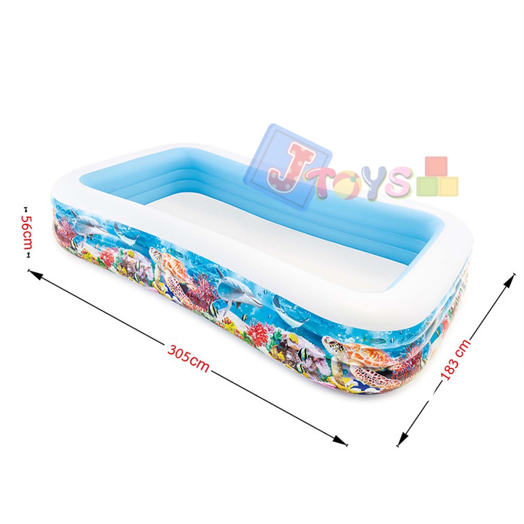Intex 58484 สระน้ำ 3 เมตร สีฟ้า ขนาด 305*183*56 cm | Shopee Thailand