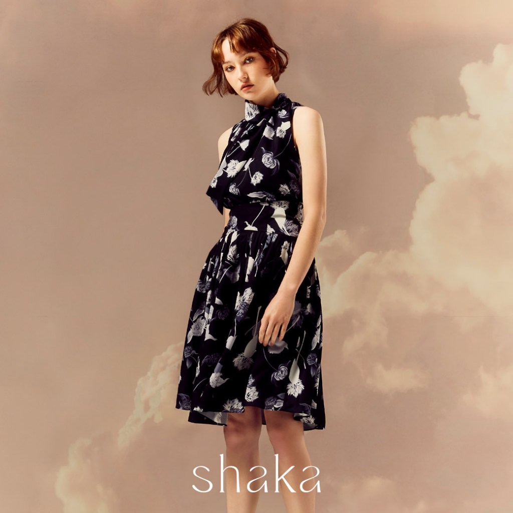 Shaka SS22 Noir Skirt กระโปรงทรงกลม จับจีบวอลลุ่ม SK-S220609
