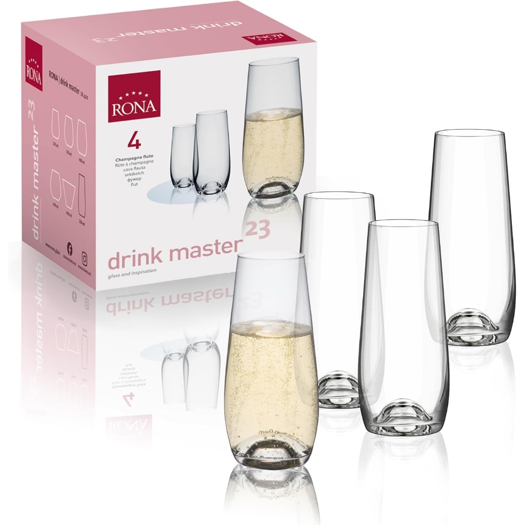 แก้วแชมเปญฟลุ๊ต Rona Drink Master Champagne 230 ml | Shopee Thailand