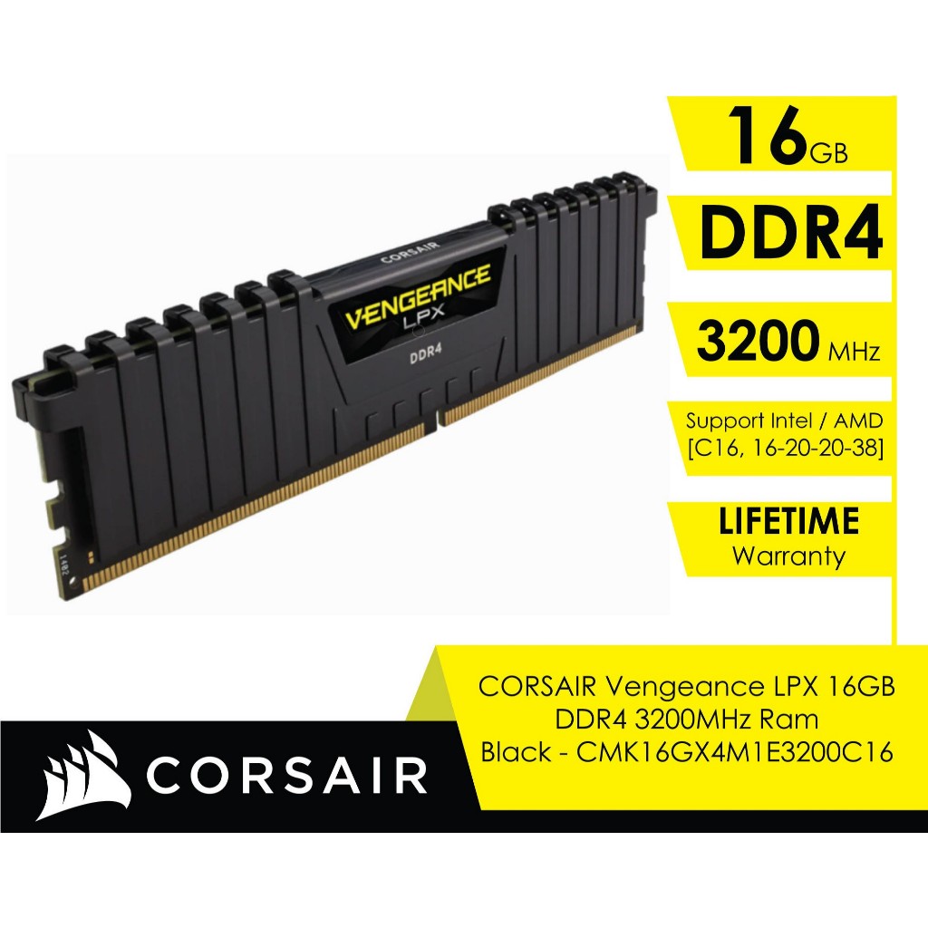 8gb Ddr4 Ram Corsair Vengeance Lpx Black 16gb Ddr4 RAM CORSAIR