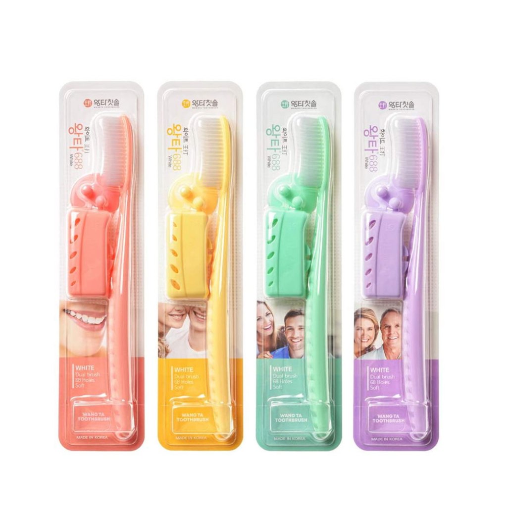 1 แถม 1 Wangta White Dual Toothbrush แปรงสีฟันสำหรับผู้ใหญ่ หวางต้า ...