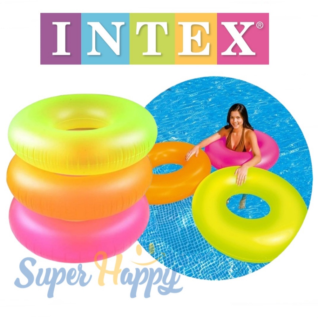 ห่วงยาง Intex (ขนาด 91 CM) รุ่น 59262 สีนีออนแบบขุ่น ห่วงยางเป่าลมของ ...