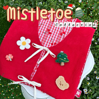 พร้อมส่ง 🍀Mistletoe collection🍒 👩🏻Vest เสื้อกั๊ก สีแดง Christmas & Valentine & Chinese New Years accessories สดใส น่ารัก