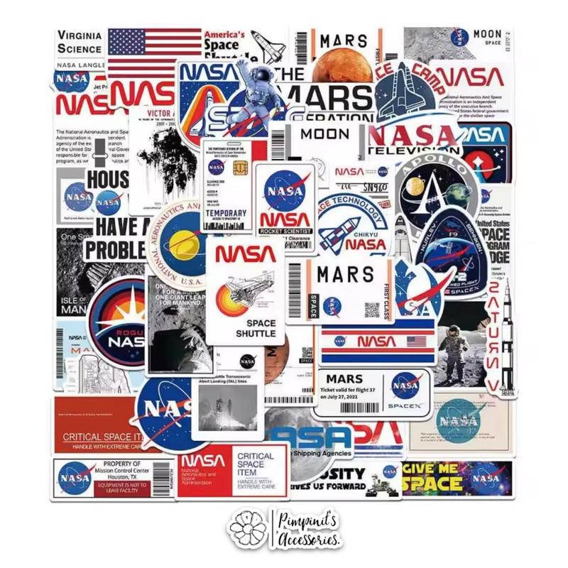 ร้านในไทยพร้อมส่ง : สติ๊กเกอร์เคลือบกันน้ำลายองค์การนาซ่า | NASA Symbol ...