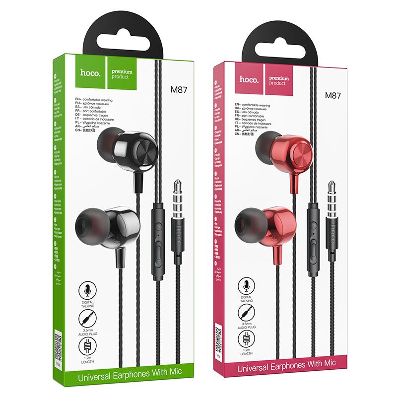 Hoco รุ่นM87 หูฟัง String wired earphones with microphone หูฟังมี ...