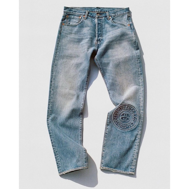 Stussy x Levi's Embossed 501 Jean Indigo | Shopee Thailand