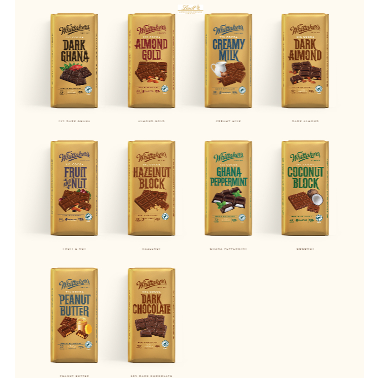 ช็อกโกแลตวิตเทเกอร์ คลาสสิกบล็อก หลากหลายรสชาติ 250 กรัม Whittaker's ...