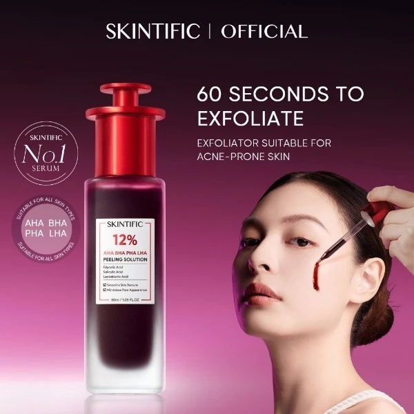 SKINTIFIC AHA BHA PHA LHA Peeling Solution ผลัดเซลล์ผิวใน 60 วินาที เซ ...