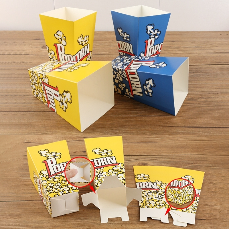 (แพ็ค 50 ใบ) กล่องใส่ป๊อปคอร์น POPCORN ขนาด 16*9*5.7 cm. พร้อมถุง OPP ...