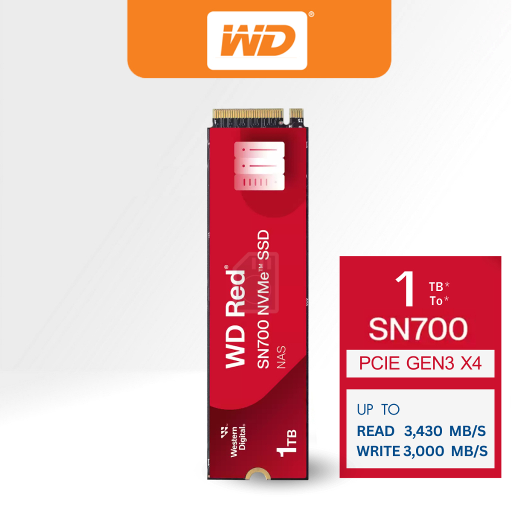 WD Red SN700 1TB NVMe SSD for NAS devices, with robust system