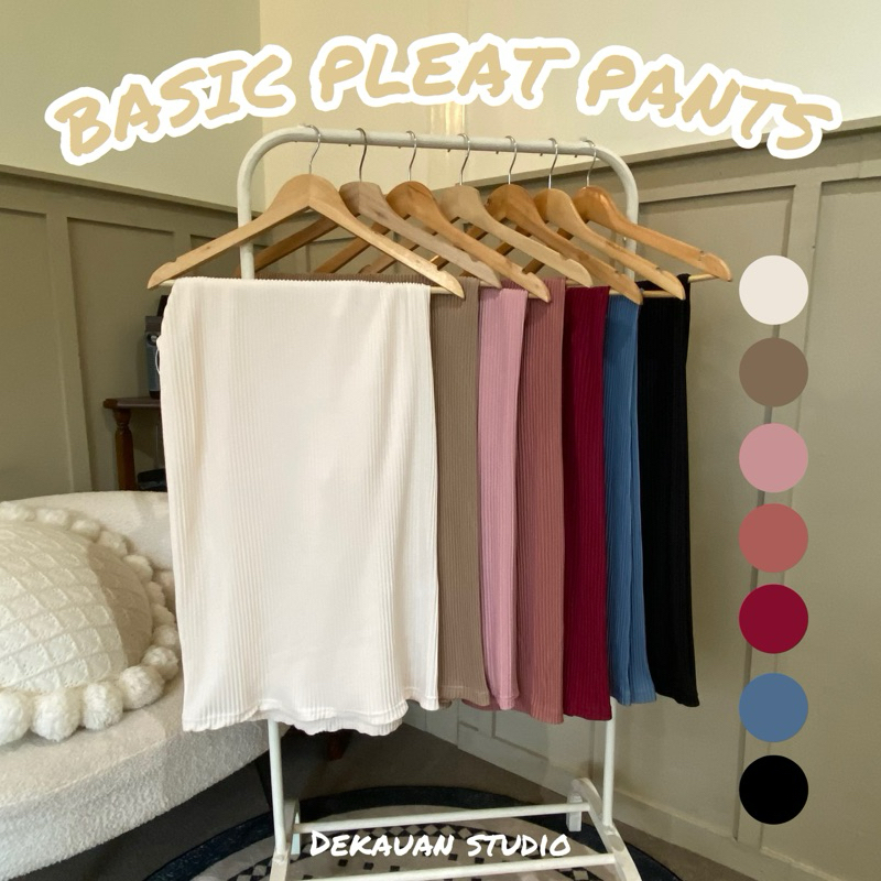 Basic Pleat Pants Plussize กางเกงพลีทสีพื้น | Shopee Thailand
