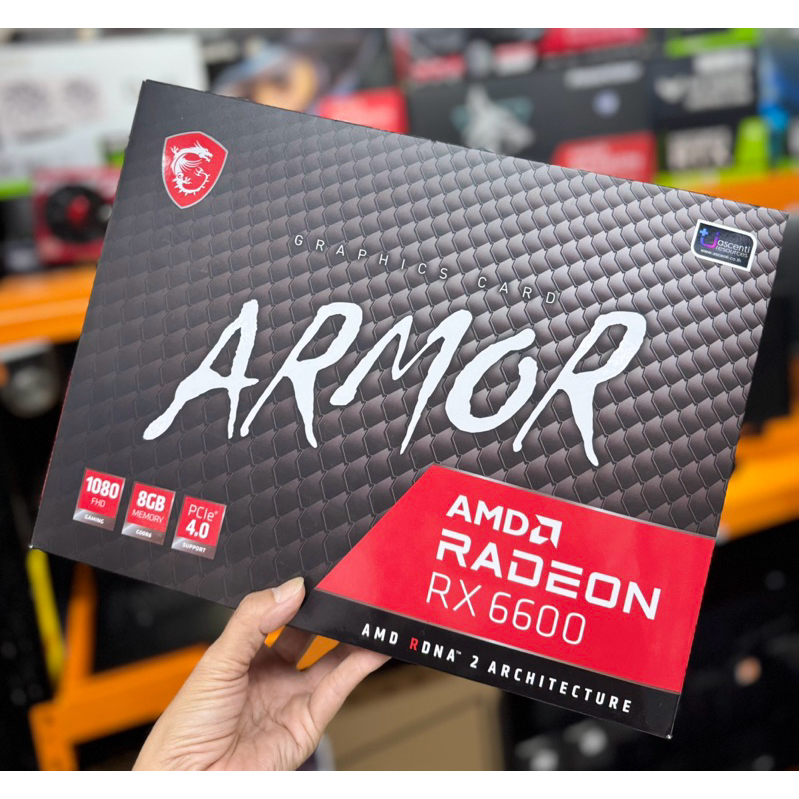 MSI RADEON RX 6600 ARMOR 8G V1 - 8GB GDDR6 (ภาพถ่ายจากสินค้าจริง ...