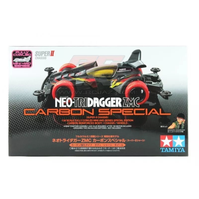 Tamiya 1:14 RC Chassis Plates, Frames & Kits Tamiya 1/32 Mini 4WD Kit – Neo-Tridagger ZMC Carbon Special Edition Super-II Chassis 1/32
