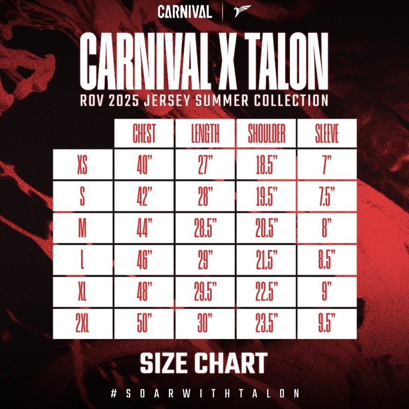 [พร้อมส่ง] CARNIVAL x TALON ROV 2025 JERSEY เสื้อทาลอน | Shopee Thailand