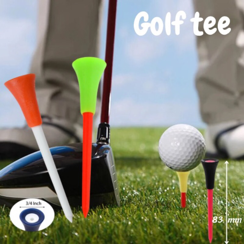 T Golf tee pack 2pcs 83 mm. ที ตั้งลูกกอล์ฟ หัวยาง คละสี ซื้อ 10 ฟรี 1 ...