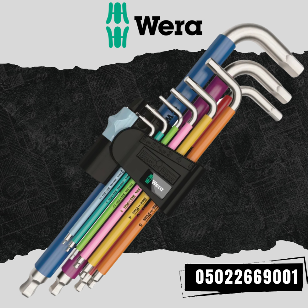 Wera 3950/9 Hex-Plus Stainless 1 SB Winkelschlüsselsatz, 9-teilig, Schraubendreher edelstahl, Edelstahl, mit Halteclip