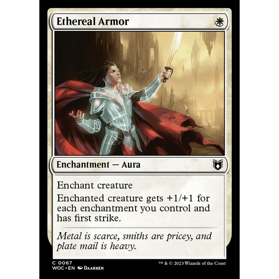 Ethereal Armor WOC Wilds of Eldraine Commander การ์ด Magic the ...